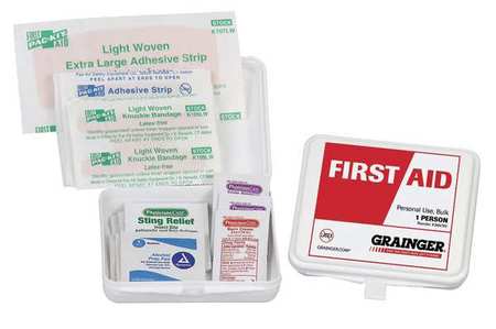 Zoro Select Bulk First Aid kit, Plastic, 1 Person 54549