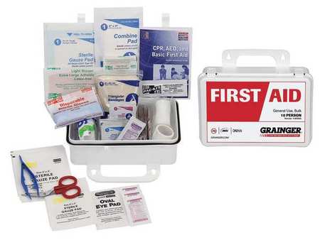 ZORO SELECT Bulk First Aid kit, Plastic, 10 Person 54510