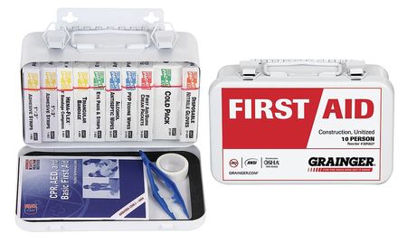 ZORO SELECT Unitized First Aid Kit, Metal, 10 Person 54582