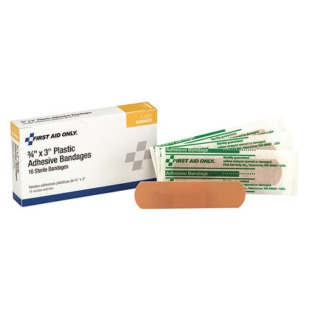 FIRST AID ONLY Bandage, Beige, Plastic, PK16 1-001