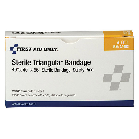 First Aid Only Bandage, Sterile, White, No, Muslin Blend 4-001