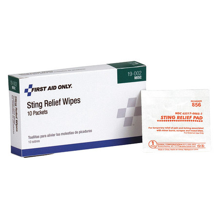 First Aid Only Sting Relief, Packet, 0.5 oz., PK10 19-002