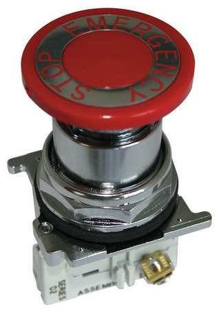 Eaton Cutler-Hammer Emergency Stop Push Button, Red, Contact Form: 1NO/1NC 10250T5B63-1X