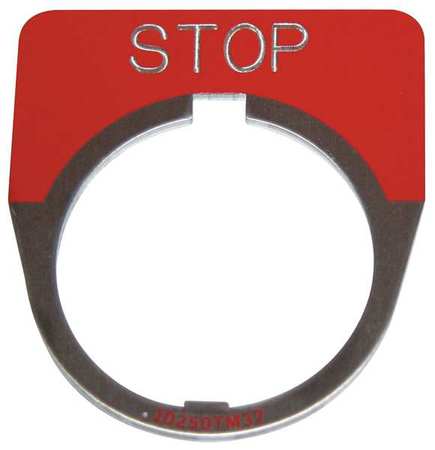 EATON Cutler-Hammer Legend Plate, Half Round, Stop, Red 10250TM34