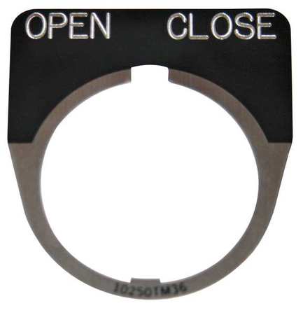 EATON Cutler-Hammer Legend Plate, Half Round, Open Close, Black 10250TM43