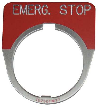 EATON Cutler-Hammer Legend Plate, Emergency Stop, Red 10250TM13