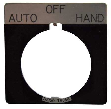EATON Legend Plate, Automatic Off Hand, Black 10250TS49