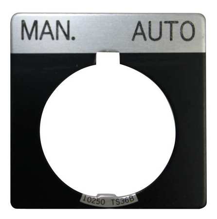 EATON Cutler-Hammer Legend Plate, Manual Automatic, Black 10250TS67