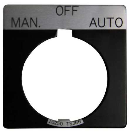 EATON Cutler-Hammer Legend Plate, Manual Off Automatic, Black 10250TS68