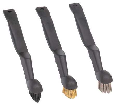 Carrand 1/2 in W Detail Brush, 5 in L Handle, 1 1/4 in L Brush, Black/Gold/Silver, Polypropylene, 3 PK 92004
