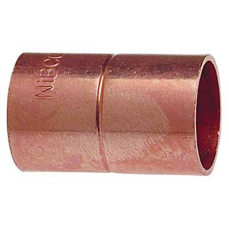 NIBCO Coupling with Stop, Wrot Copper, 1", CxC 600RS 1