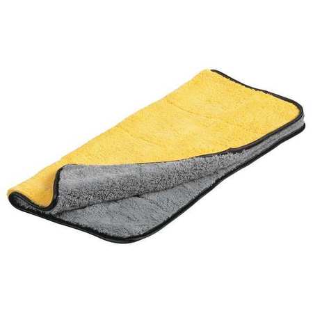 CARRAND Microfiber Cloth Wipe 16" x 18", Yellow, Gray 45606AS