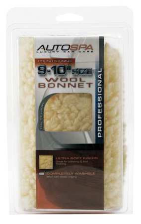 CARRAND Polishing Bonnet, 9 to 10 In., Wool 40405AS