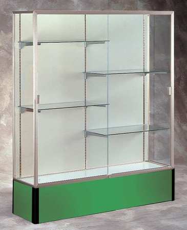 GHENT Display Case, 72X48X16, Kelly Green, Backing: Plaque Fabric 374PB-SN-KG