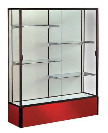 GHENT Display Case, 72X48X16, Red, Shelf Capacity (Lbs.): 20 374PB-BZ-RD