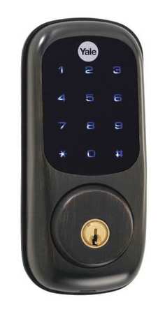 YALE REAL LIVING Electronic Keyless Deadbolt, Z-wave, Brnze YRD226ZW10BP