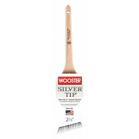 Wooster 2-1/2" Angle Sash Paint Brush, Silver CT Polyester Bristle, Wood Handle 5224-2 1/2