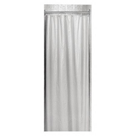 BRADLEY Shower Curtain, 72 X 78, Vinyl, White, 48" W, 72" L 9537-727800
