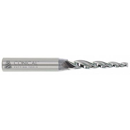 Conical Tool Tapered End Mill, 6 Deg, 0.188" Tip Dia C-308