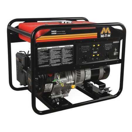 MI-T-M Portable Generator, Gasoline, 4,400 W Rated, 5,000 W Surge, Recoil Start, 120/240V AC, 36.7/18.3 A GEN-5000-0MK0