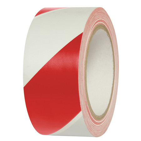 Incom Hazard Marking Tape, 2"x108ft, Red/White LWT221