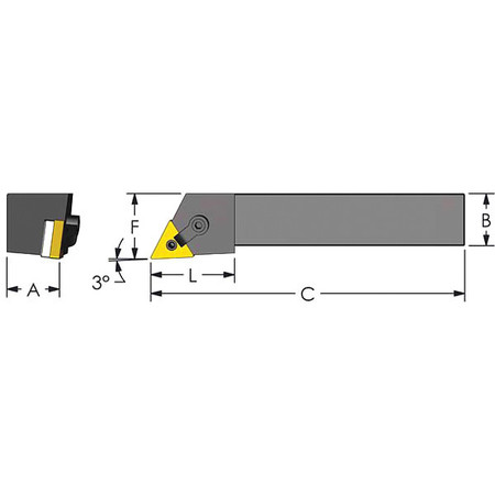 ULTRA-DEX USA Square Shank, 0.750" x 4.5", Steel MTJNR 12-3B