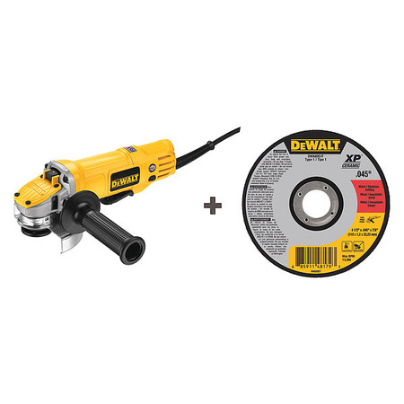 DEWALT Angle Grinder, 4-1/2" Wheel Dia., 120VAC DWE4120N/DWA8951F