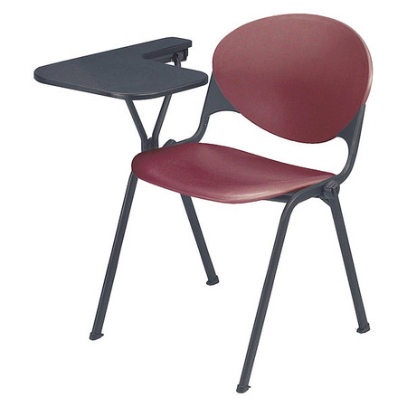 KFI Stacking School Chair, Burgundy Finish 2000-P07-PTABLETW/VARM-RT