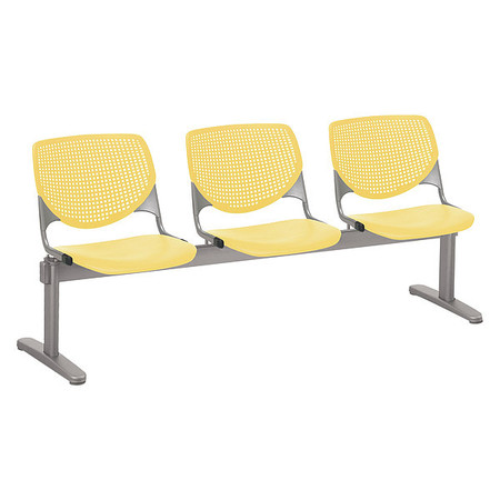 KFI YellowSeat Beam Seating, 22"L31"H, PolypropyleneSeat, Kool BeamSeries 2300BEAM3-P12