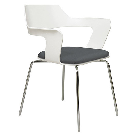 KFI Stck Chair, Flx Poly Shll, Wht/Thndr 2500-WHITE-THUNDER