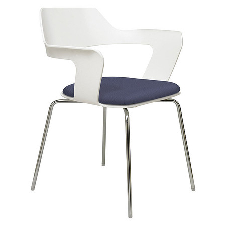 KFI Stack Chair, Flx Poly Shll, Wht/Grpe 2500-WHITE-GRAPE