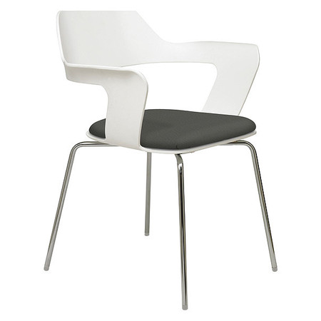 KFI Stack Chair, Flx Ply Shll, Wht/Grpht 2500-WHITE-GRAPHITE