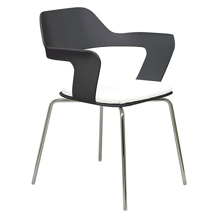 KFI Stack Chair, Flx Poly Shll, Blck/Snw 2500-BLACK-SNOW