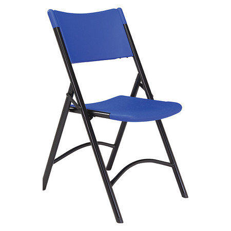 NATIONAL PUBLIC SEATING Folding Chair, Plastic, Blue, PK4 604