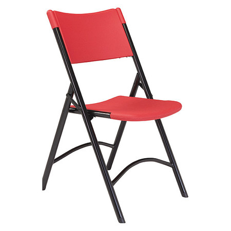 NATIONAL PUBLIC SEATING Folding Chair, Plastic, Red, PK4 640