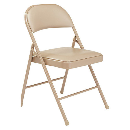 NATIONAL PUBLIC SEATING Commercialine Folding Chair, Vnyl, Tan, PK4 951