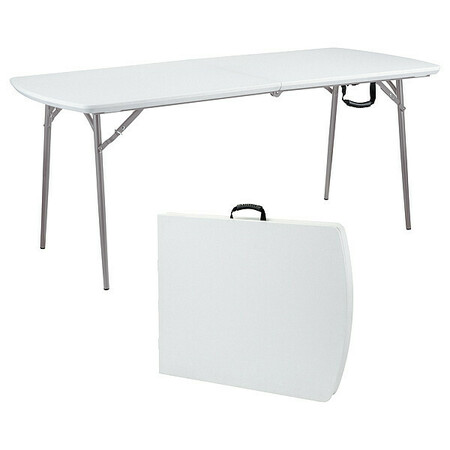 NATIONAL PUBLIC SEATING Rectangle Fold-in-Half Table, Gray, 30"x72", 30" W, 71.8" L, 29-1/2" H, High Density Polyethylene Top BMFIH3072