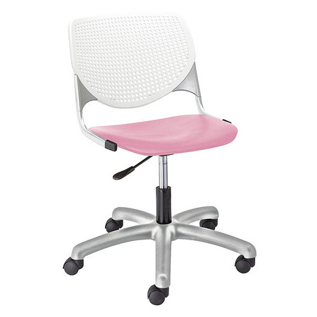 KFI Poly Task Chair, Pink Seat TK2300-BP08-SP38