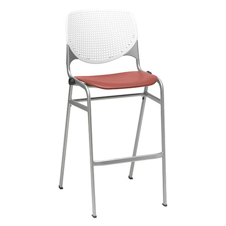 KFI Poly Stack Barstool, Coral Seat BR2300-BP08-SP41