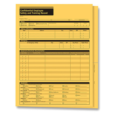 COMPLYRIGHT Employee Sfty/Trning Record Folder, PK25 A2210