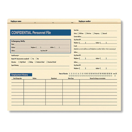 COMPLYRIGHT Confidential Personnel File, Std, PK25 A221