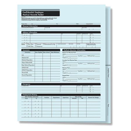 COMPLYRIGHT Employee Medical Records Folder, PK25 A2211