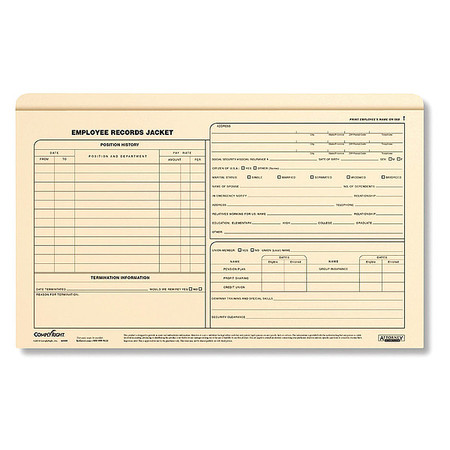 COMPLYRIGHT Employee Record Jacket Legal, PK25 A5009
