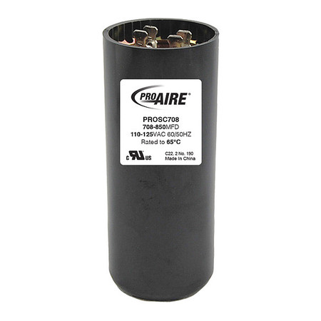 PERFECT AIRE Start Capacitor, Rnd, 708-850MFD/110-125V PROSC708