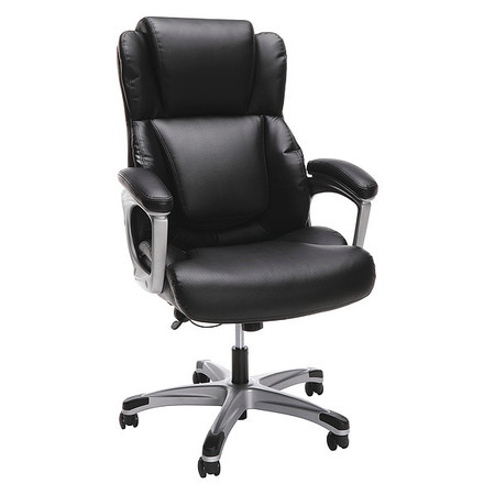 Essentials By Ofm Leather Executive Chair, 20" to 24.8", Fixed Arms, Black ESS-6033-BLK