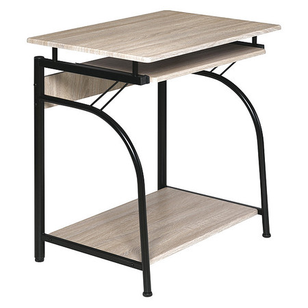 Onespace Computer Desk, 19.6" D, 29-1/2" W, 27-1/2" H, Light Oak, Medium Density Fiberboard 50-1001LO