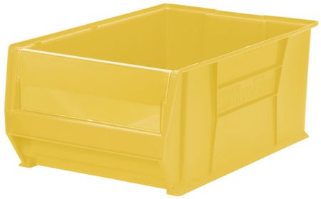 Akro-Mils 300 lb Storage Bin, Plastic, 18 3/8 in W, 12 in H, 29 1/4 in L, Yellow 30290YELLO