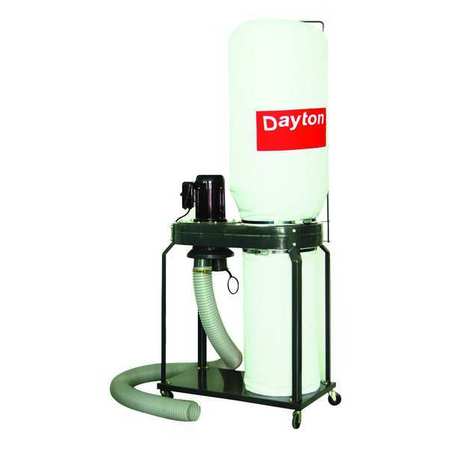 Dayton Dust Collector, 1,100 CFM Max Flow, 1 1/2 hp, 1 Phase 3AA28