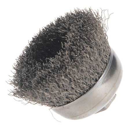 WEILER Crimped Wire Cup Wire Brush, 3", 0.014" 93242
