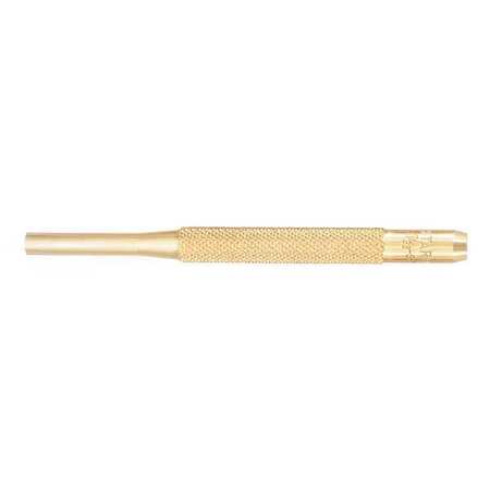 STARRETT Brass Drive Pin Punch, 7/32 In Tip, 4 In L B565F